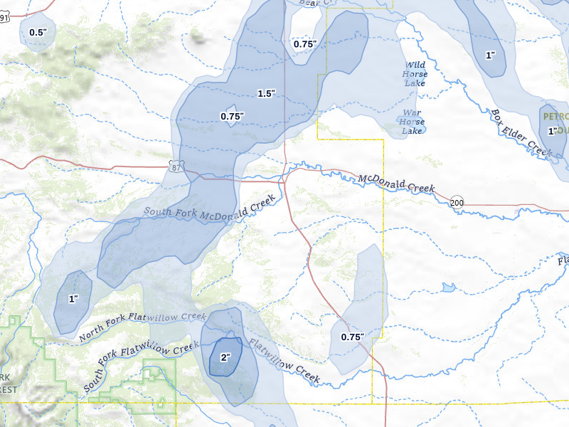NEXRAD radar-signature map of the hail storm over Grass Range, MT on May 29, 2026