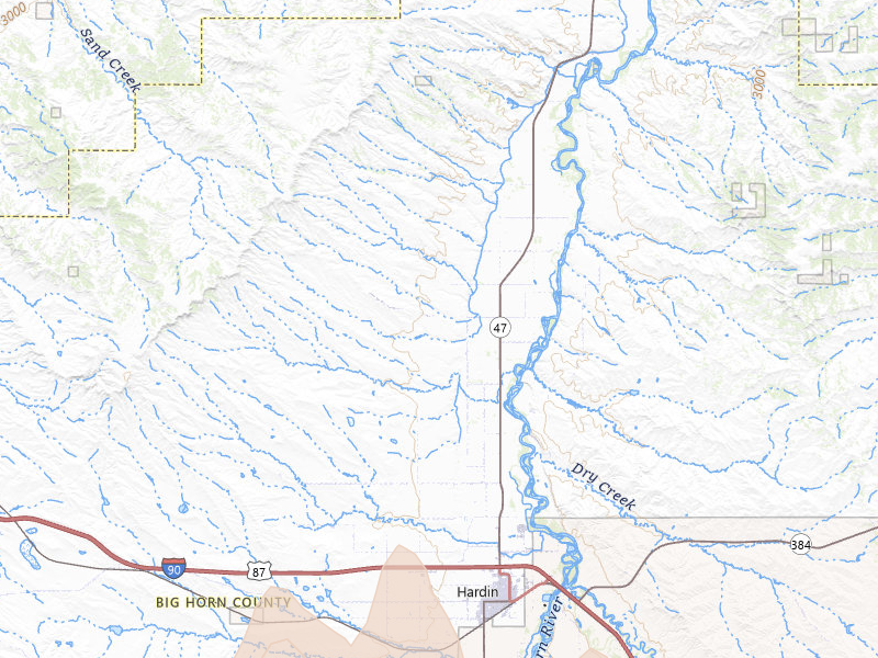 Radar-estimated hail-size map of the storm over Hardin, MT on Jun 7, 2026