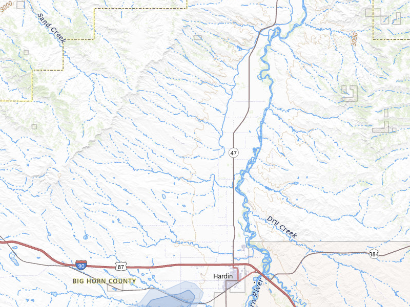 NEXRAD radar-signature map of the hail storm over Hardin, MT on Jun 7, 2026