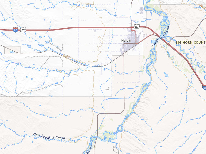 Radar-estimated hail-size map of the storm over Hardin, MT on Jul 8, 2026