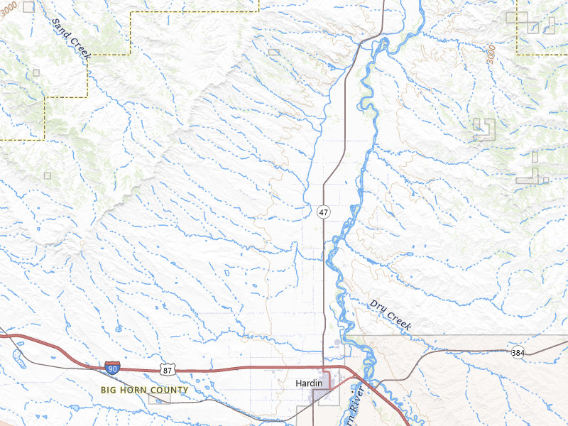 Radar-estimated hail-size map of the storm over Hardin, MT on Jul 15, 2026