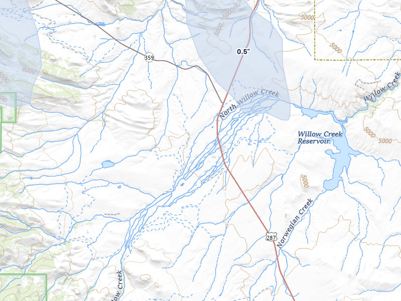 NEXRAD radar-signature map of the hail storm over Harrison, MT on May 27, 2026