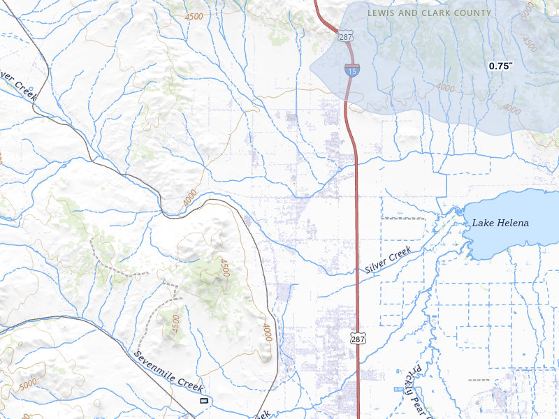 NEXRAD radar-signature map of the hail storm over Helena, MT on Jul 8, 2026