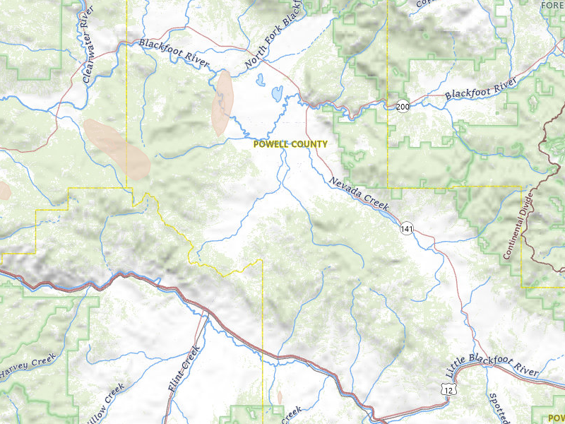 Radar-estimated hail-size map of the storm over Helmville, MT on May 27, 2026