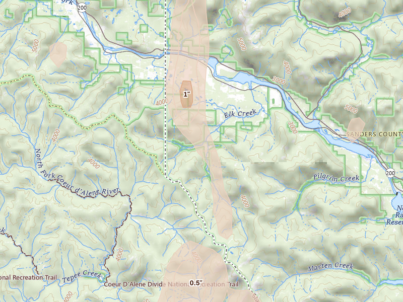 Radar-estimated hail-size map of the storm over Heron, MT