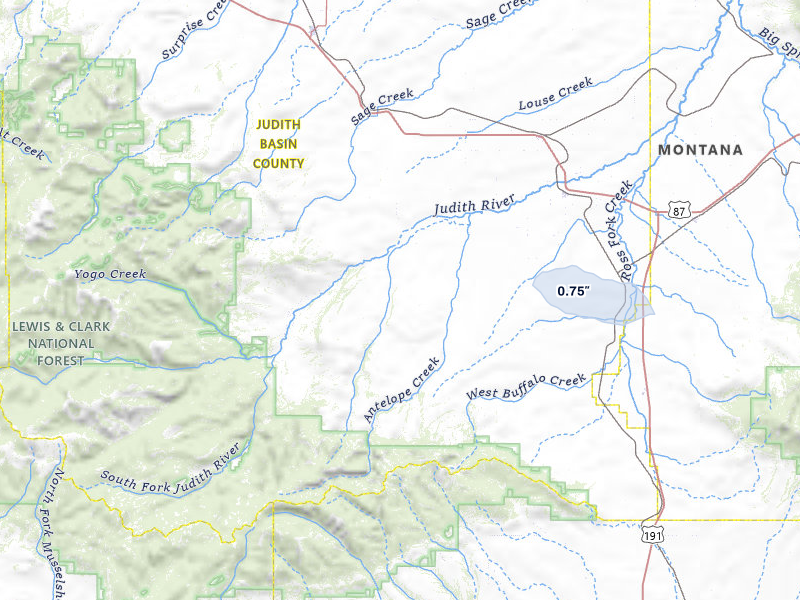 NEXRAD radar-signature map of the hail storm over Hobson, MT on May 26, 2026