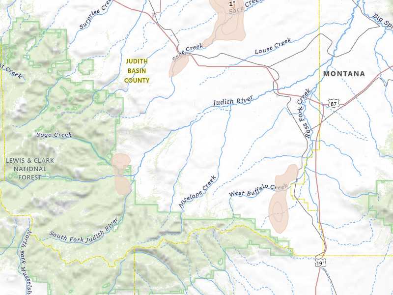 Radar-estimated hail-size map of the storm over Hobson, MT on May 28, 2026