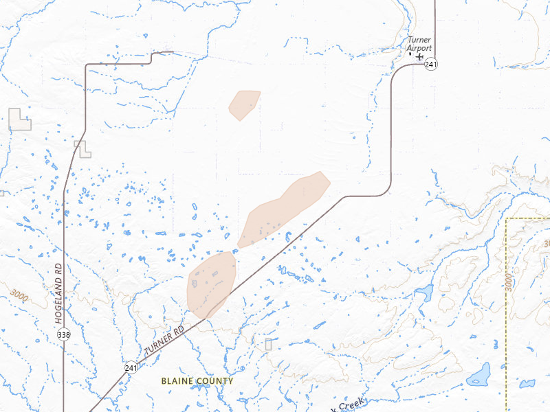 Radar-estimated hail-size map of the storm over Hogeland, MT