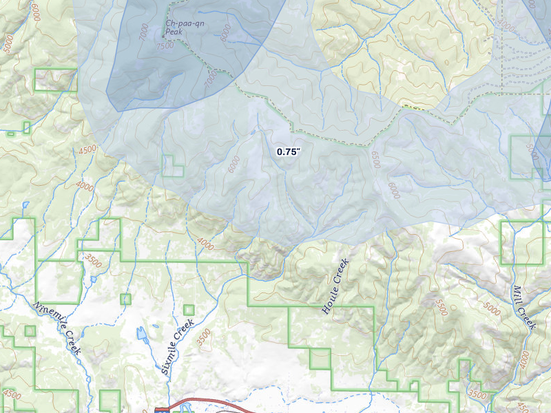 NEXRAD radar-signature map of the hail storm over Huson, MT on May 29, 2026