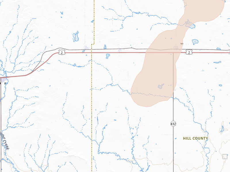Radar-estimated hail-size map of the storm over Joplin, MT on May 13, 2026