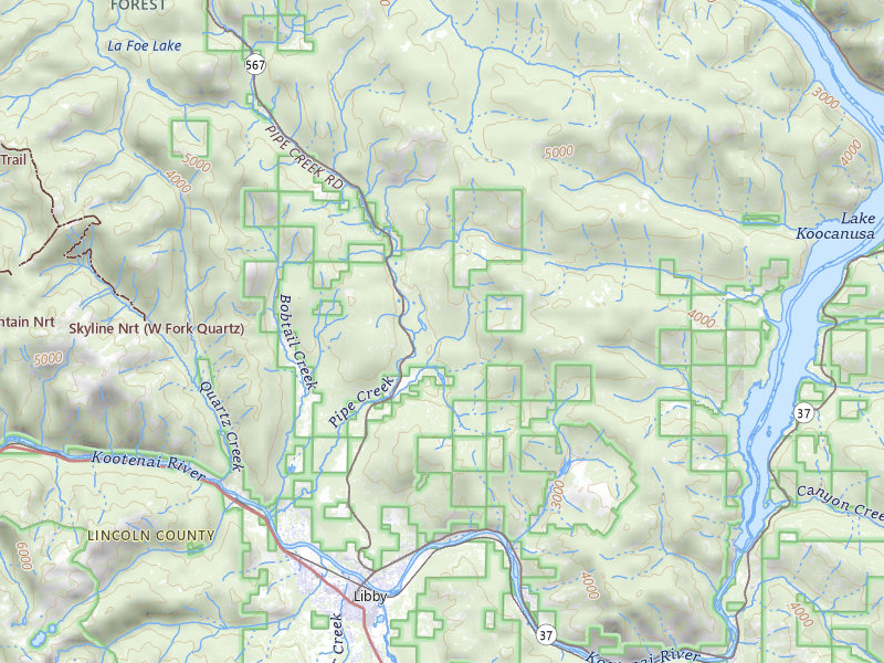 Radar-estimated hail-size map of the storm over Libby, MT on May 28, 2026