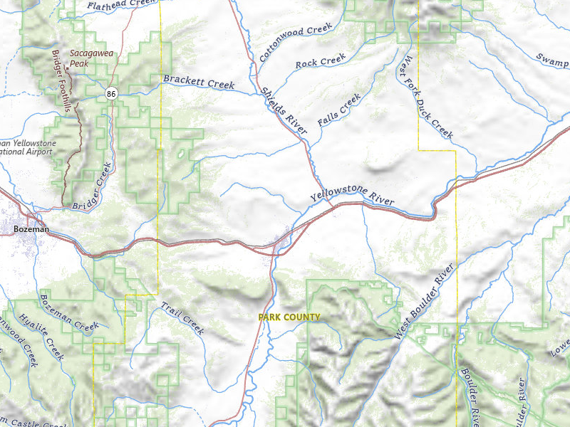 Radar-estimated hail-size map of the storm over Livingston, MT on Jul 1, 2026