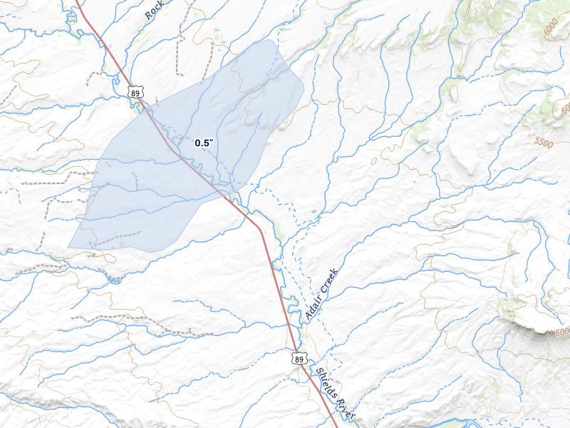 NEXRAD radar-signature map of the hail storm over Livingston, MT on Jul 1, 2026