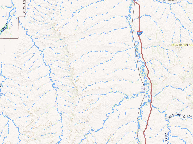 Radar-estimated hail-size map of the storm over Lodge Grass, MT on Jul 1, 2026