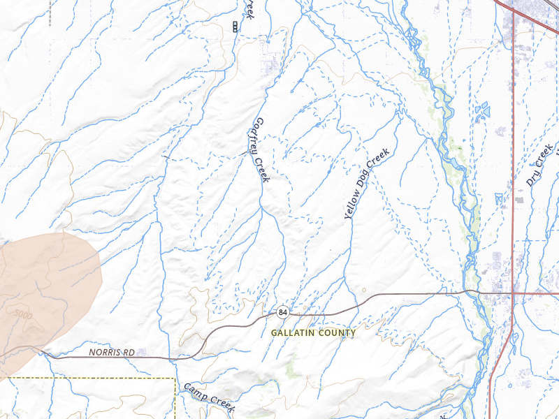 Radar-estimated hail-size map of the storm over Manhattan, MT on Jul 25, 2026