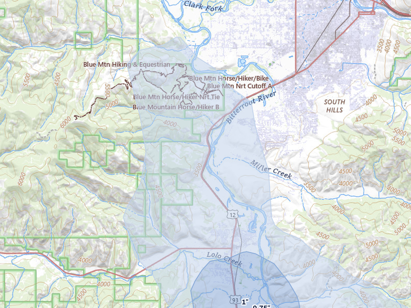 NEXRAD radar-signature map of the hail storm over Missoula, MT on May 28, 2026