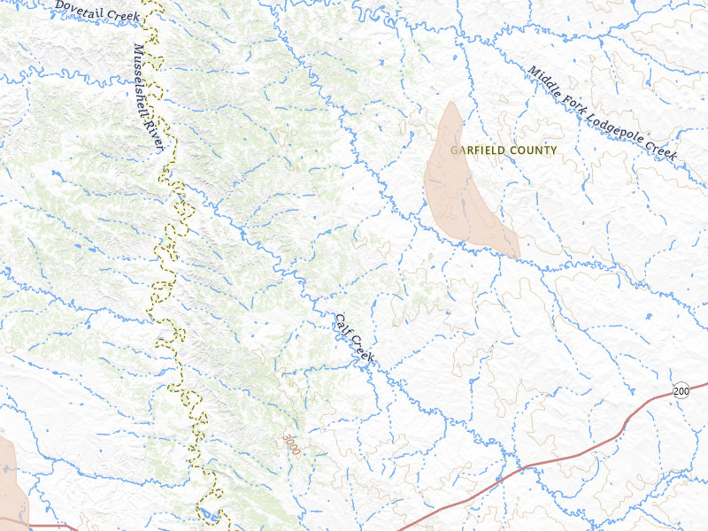 Radar-estimated hail-size map of the storm over Mosby, MT on May 13, 2026