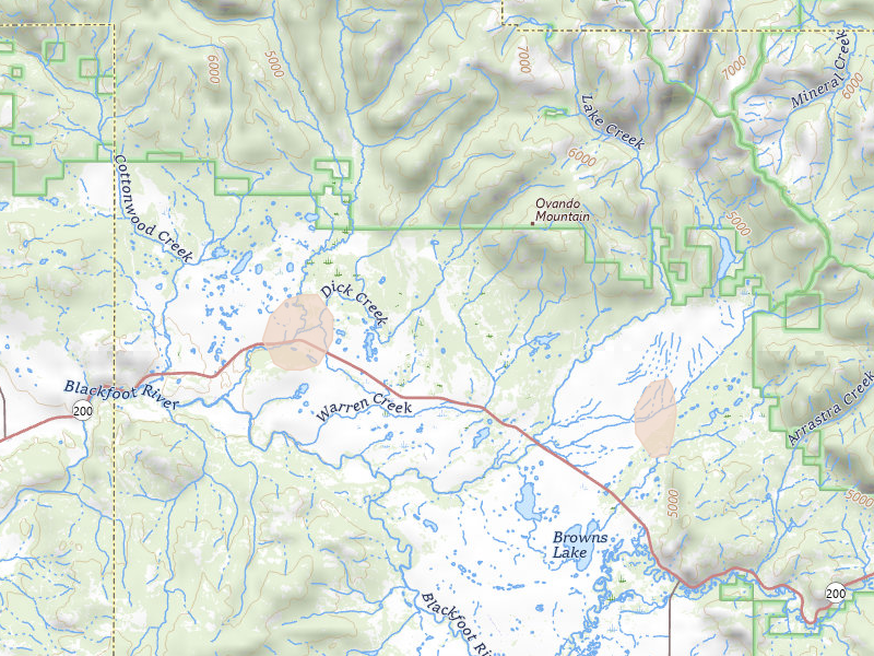 Radar-estimated hail-size map of the storm over Ovando, MT on May 28, 2026