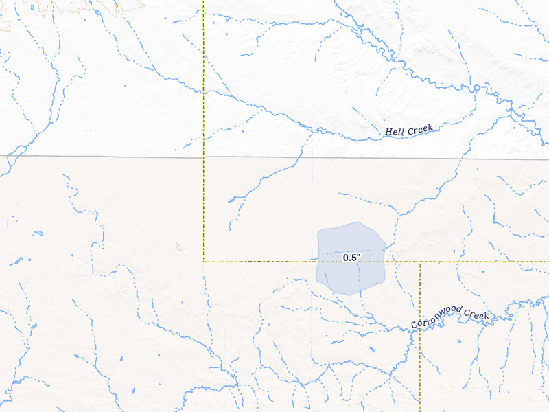 NEXRAD radar-signature map of the hail storm over Peerless, MT on Jul 8, 2026