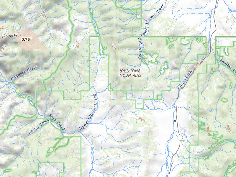 Radar-estimated hail-size map of the storm over Philipsburg, MT on May 27, 2026
