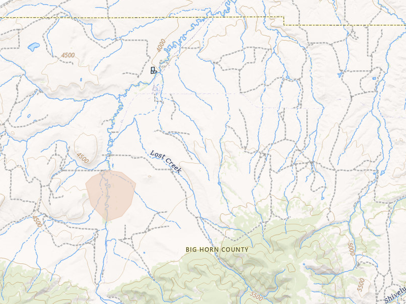 Radar-estimated hail-size map of the storm over Pryor, MT on Apr 2, 2026