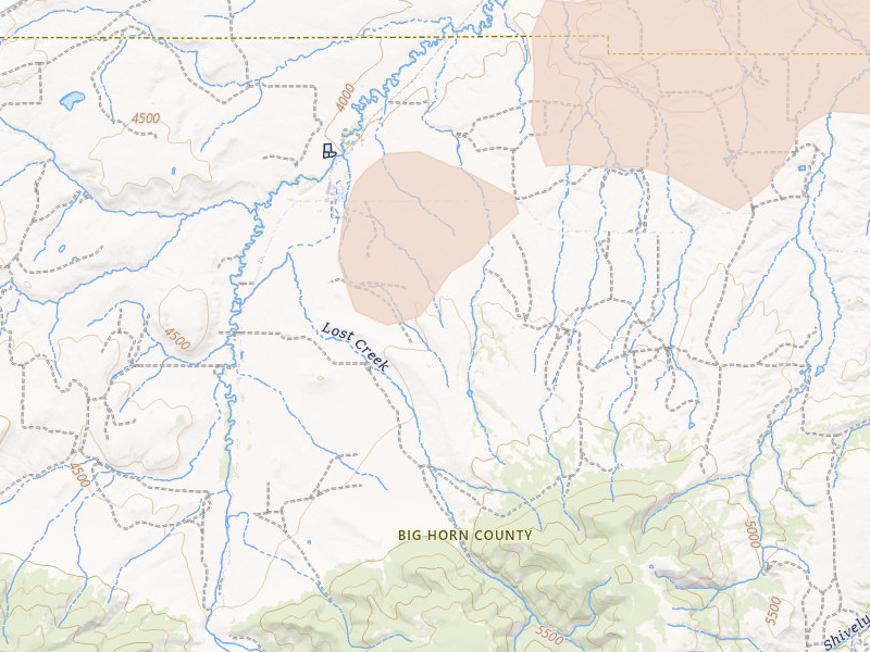 Radar-estimated hail-size map of the storm over Pryor, MT on Jun 7, 2026