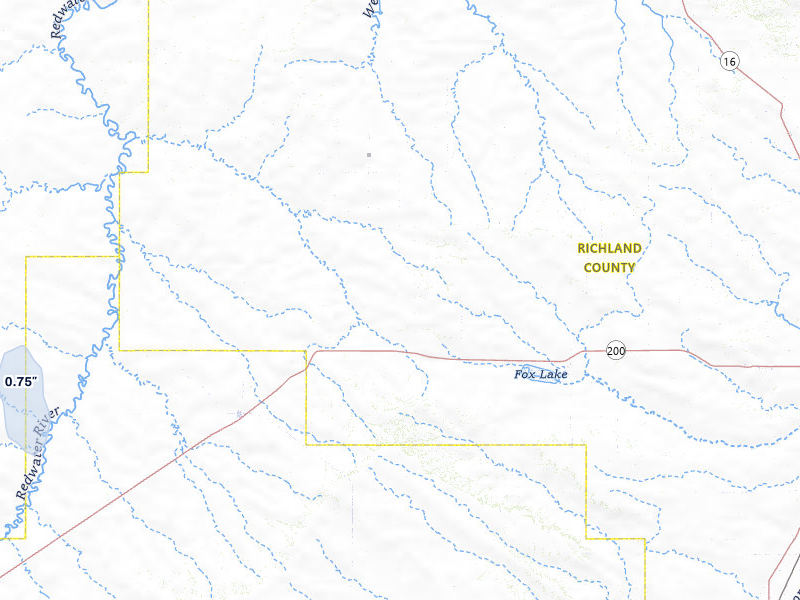NEXRAD radar-signature map of the hail over Richey, MT