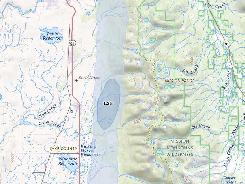 NEXRAD radar-signature map of the hail storm over Ronan, MT on May 29, 2026