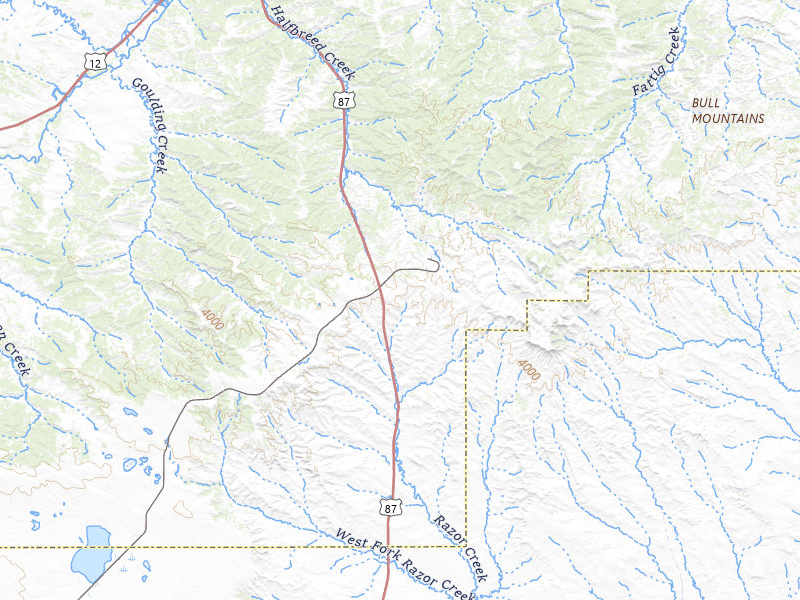 Radar-estimated hail-size map of the storm over Roundup, MT on Jun 7, 2026