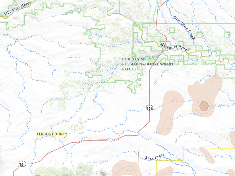 Radar-estimated hail-size map of the storm over Roy, MT on May 29, 2026