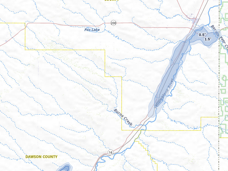NEXRAD radar-signature map of the hail storm over Savage, MT on Jun 7, 2026