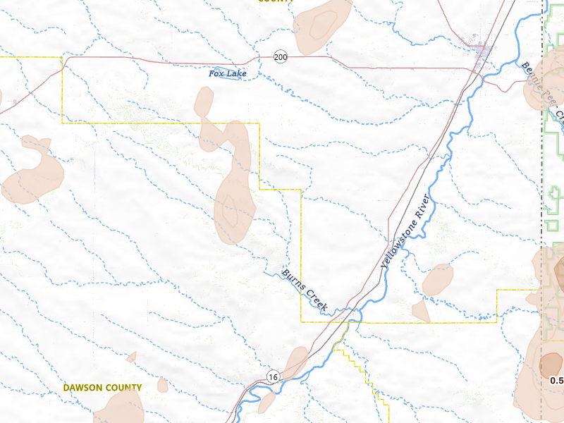 Radar-estimated hail-size map of the storm over Savage, MT on Jul 2, 2026