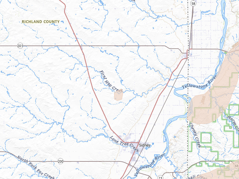 Radar-estimated hail-size map of the storm over Sidney, MT on Jul 5, 2026