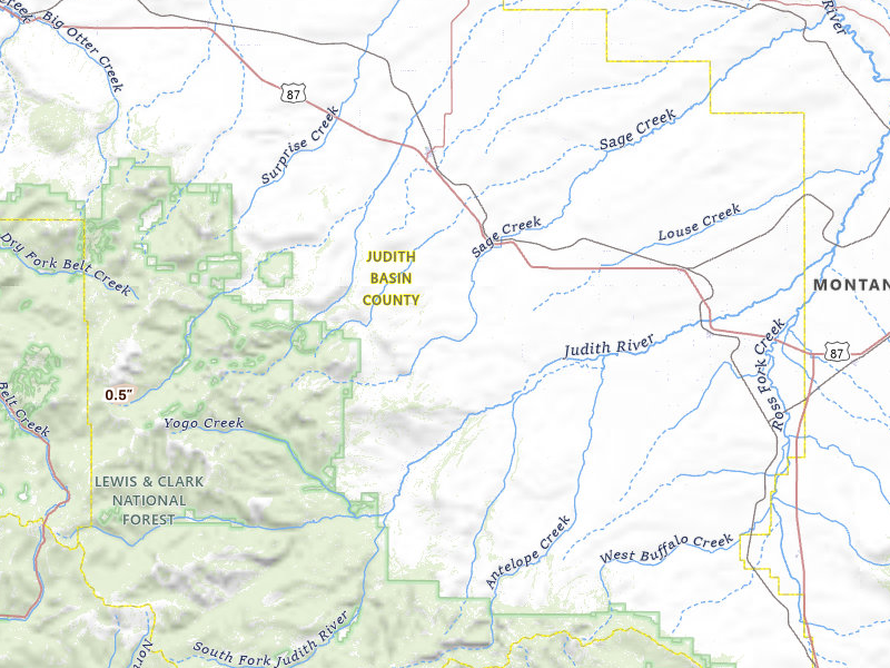 Radar-estimated hail-size map of the storm over Stanford, MT on May 13, 2026