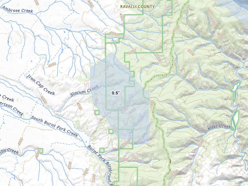 NEXRAD radar-signature map of the hail storm over Stevensville, MT on May 28, 2026