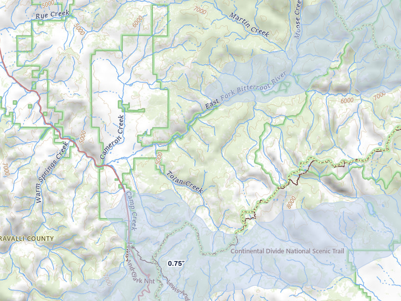 NEXRAD radar-signature map of the hail over Sula, MT