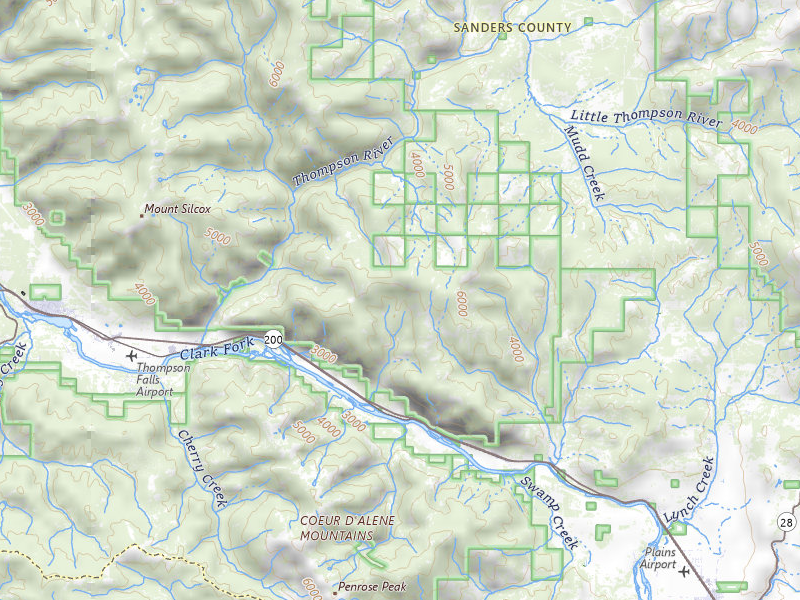 Radar-estimated hail-size map of the storm over Thompson Falls, MT on Jul 16, 2026