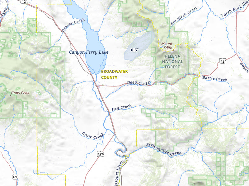 NEXRAD radar-signature map of the hail storm over Townsend, MT on Jul 29, 2026