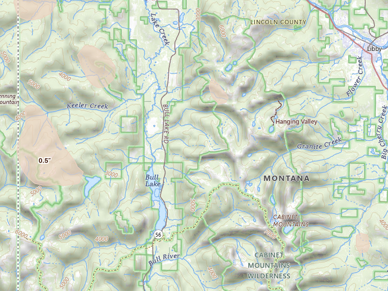 Radar-estimated hail-size map of the storm over Troy, MT on May 28, 2026