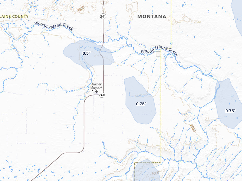 NEXRAD radar-signature map of the hail storm over Turner, MT on May 29, 2026