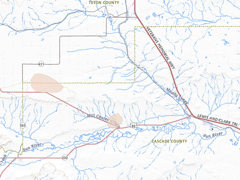 Radar-estimated hail-size map of the storm over Vaughn, MT on Jun 25, 2026