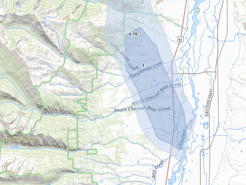 NEXRAD radar-signature map of the hail storm over Victor, MT on May 27, 2026