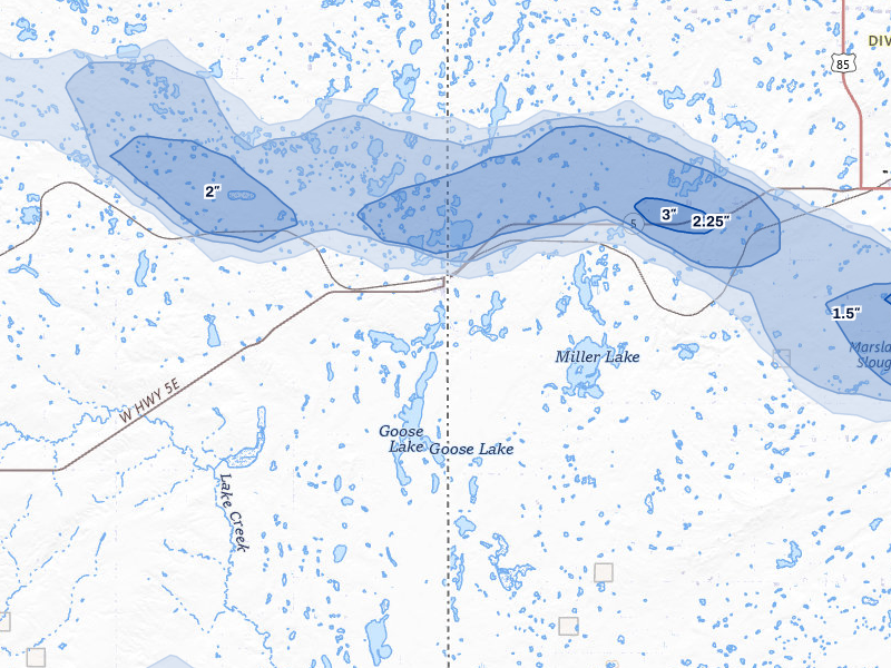 NEXRAD radar-signature map of the hail over Westby, MT