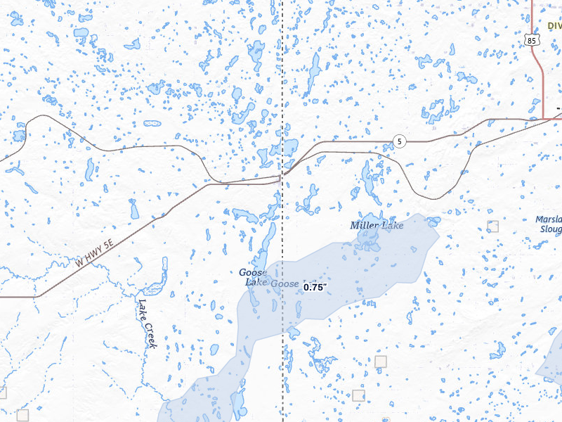 NEXRAD radar-signature map of the hail storm over Westby, MT on Jul 5, 2026