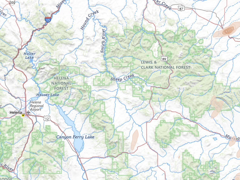 Radar-estimated hail-size map of the storm over White Sulphur Springs, MT on Jul 14, 2026