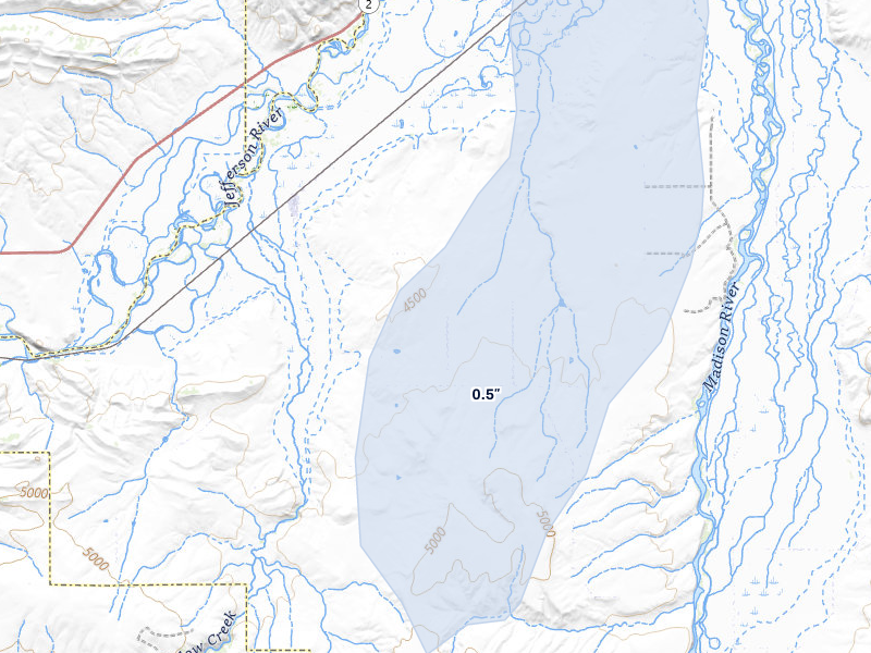 NEXRAD radar-signature map of the hail storm over Willow Creek, MT on May 28, 2026