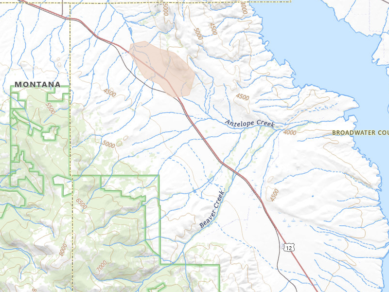 Radar-estimated hail-size map of the storm over Winston, MT on Jun 25, 2026