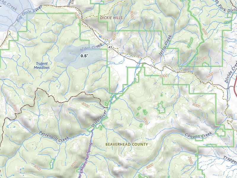 NEXRAD radar-signature map of the hail storm over Wise River, MT on Jul 8, 2026