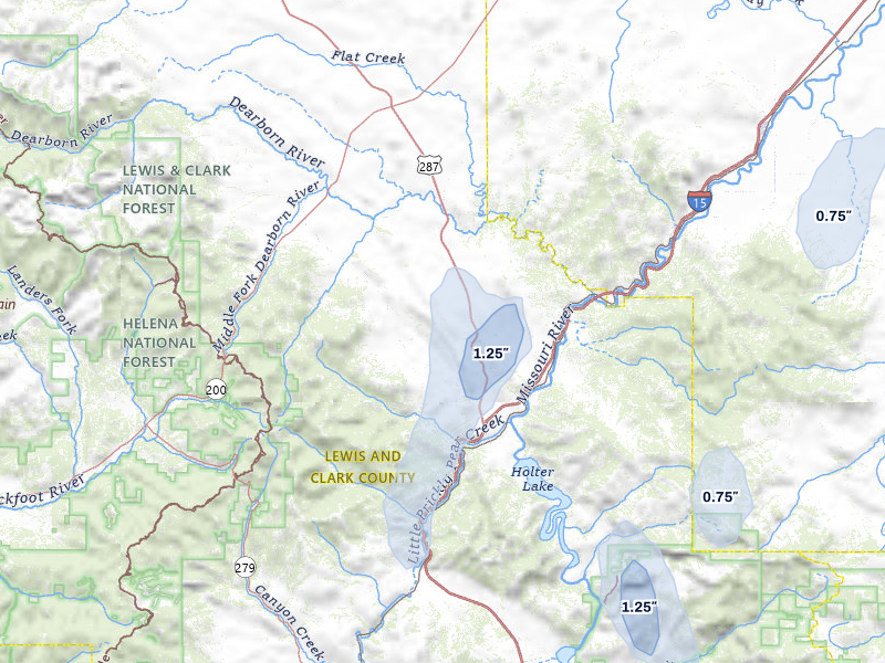 NEXRAD radar-signature map of the hail storm over Wolf Creek, MT on May 29, 2026
