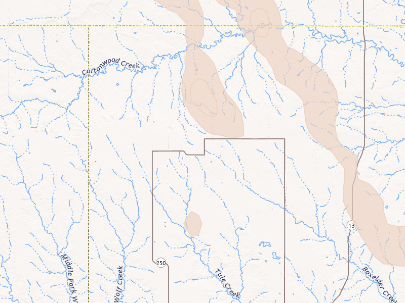 Radar-estimated hail-size map of the storm over Wolf Point, MT on May 26, 2026